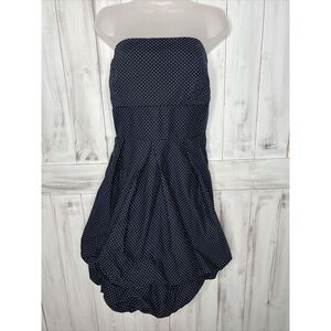 WOMENS TORRID NAVY BLUE WHITE‎ SWISS DOT STRAPLESS COTTON TIERED BUBBLE DRESS 20